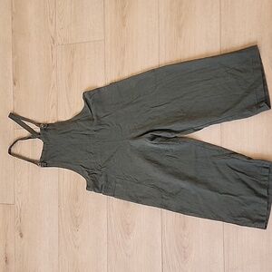 Linen Overalls Olive Green Size Small Sm By Heart Hips